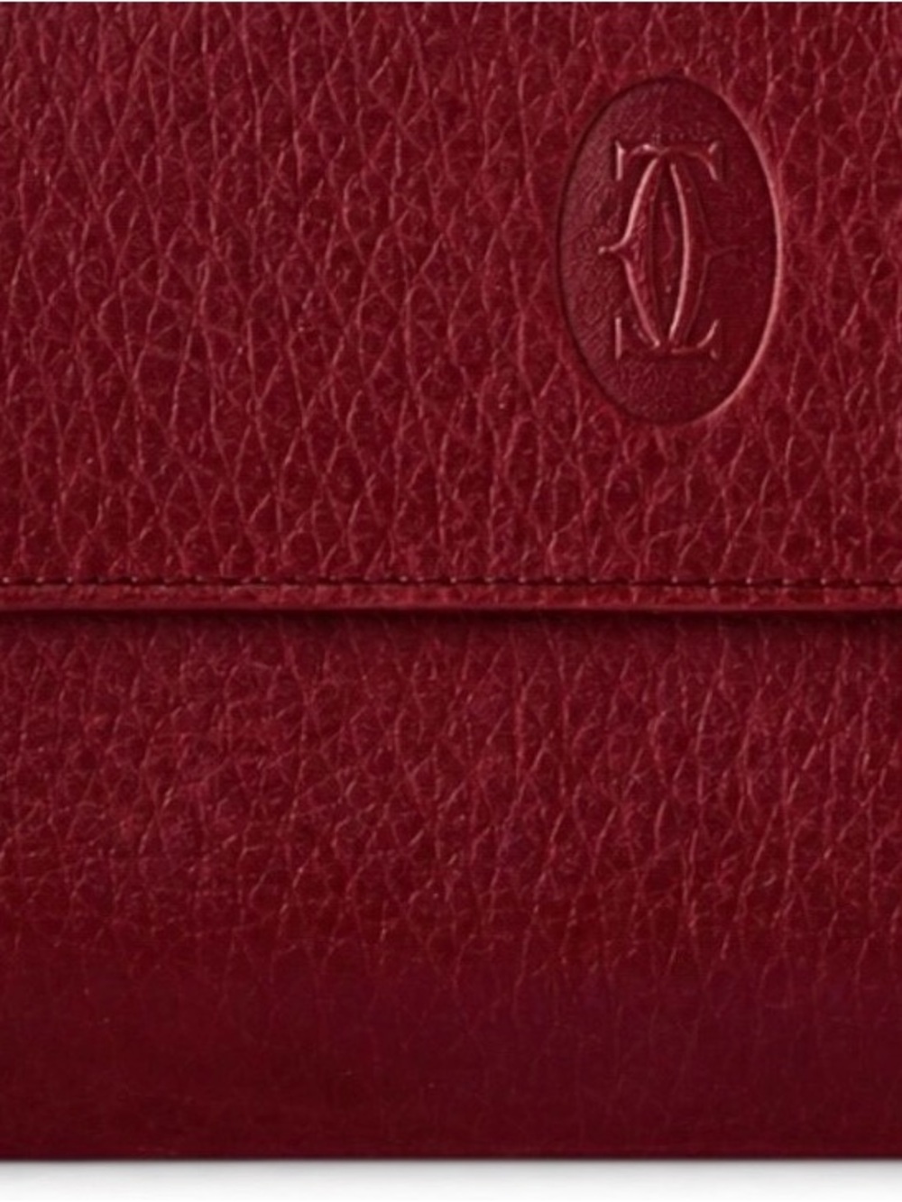 Red Leather Wallet with Embossed Logo
